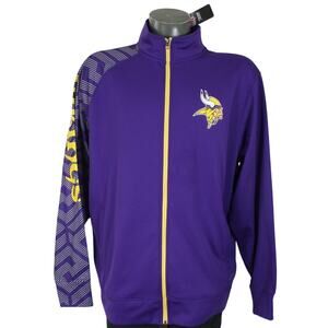 NWT Minnesota Vikings Majestic Therma Base Sleeve Spell Out Athletic Jacket XL
